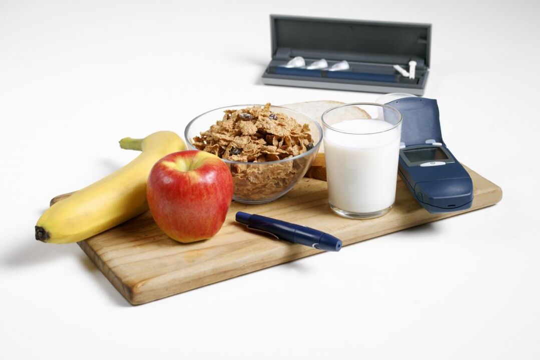 Cibo dietetico sano - La base per la prevenzione del diabete mellito